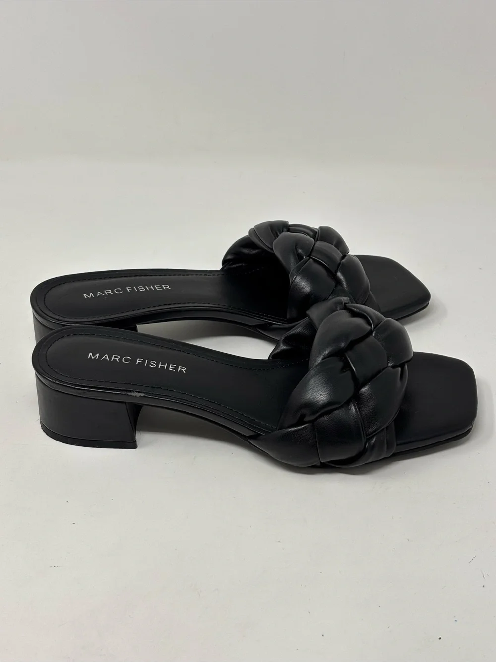 Marc Fisher Calicea black braided mule sandals size 5.5